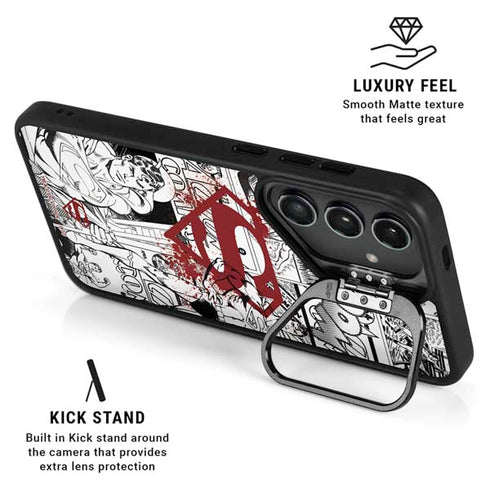 DC Comics Superman Comic Pattern Logo in Red Galaxy S24 Plus Kickstand Case
